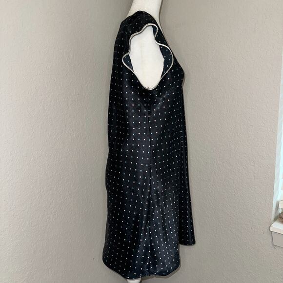Nine & Company A-Line Slip Dress Women Medium Blue Polka Dot V-Neck Short Sleeve - Picture 3 of 7